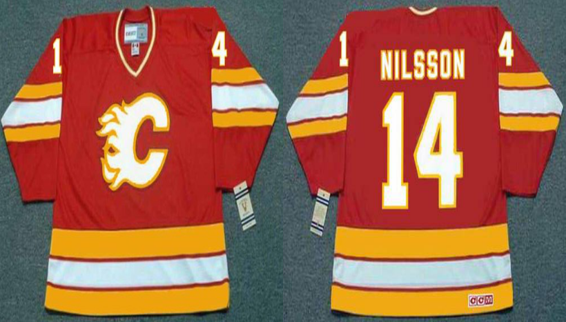 2019 Men Calgary Flames #14 Nilsson red CCM NHL jerseys->calgary flames->NHL Jersey